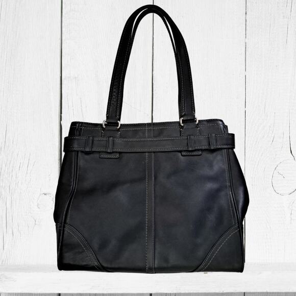 Coach Legacy Hampton Black Leather Satchel - Picture 3 of 12